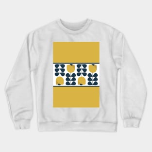Retro Scandi Floral Navy and Mustard Yellow Crewneck Sweatshirt